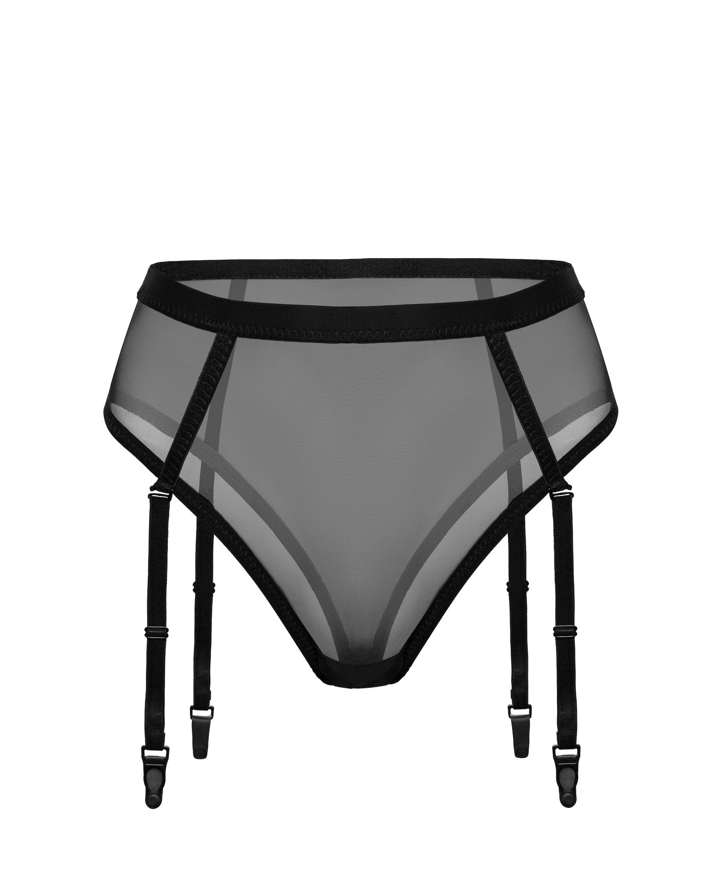 High Waisted Sheer Garter Thong, Citala