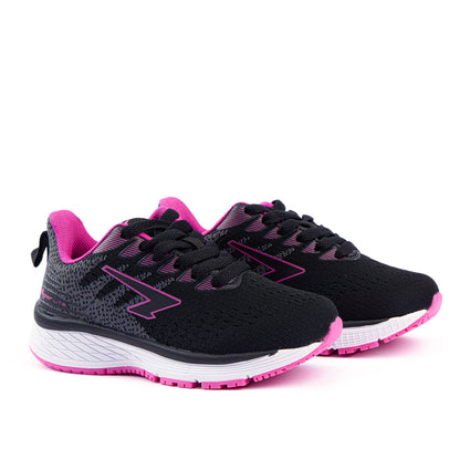 Acute Girls Lace Up Runner Black/Fuchsia