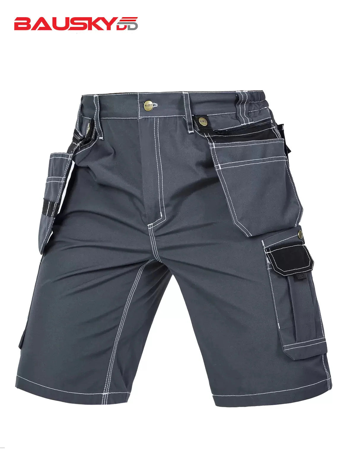 Utility Work Shorts with Detachable Tool Pockets [B219]-1