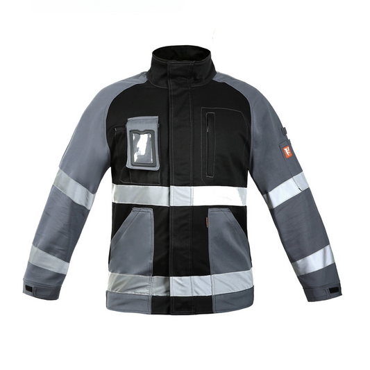 Work Jacket – Reflective Stripes, Badge Pocket & Utility Storage – Bauskydd [B232]