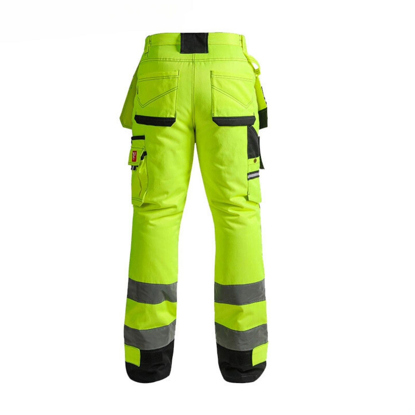 Class 3 High Visibility Fluorescent Yellow Work Pants, Winter-Insulated, Reflective Strips, Durable Cotton Blend for Outdoor Workers - B244-3