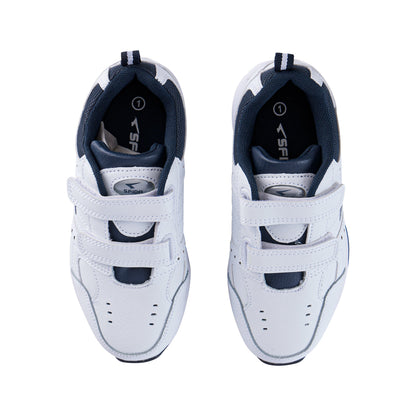 Defy Senior Leather V Strap Cross Trainer  - White Navy-3