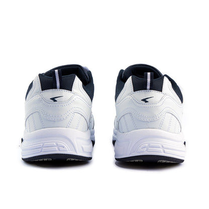 Defy Senior Leather V Strap Cross Trainer  - White Navy-2
