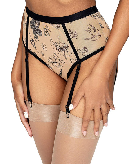 High Waisted Garter Thong, Citala