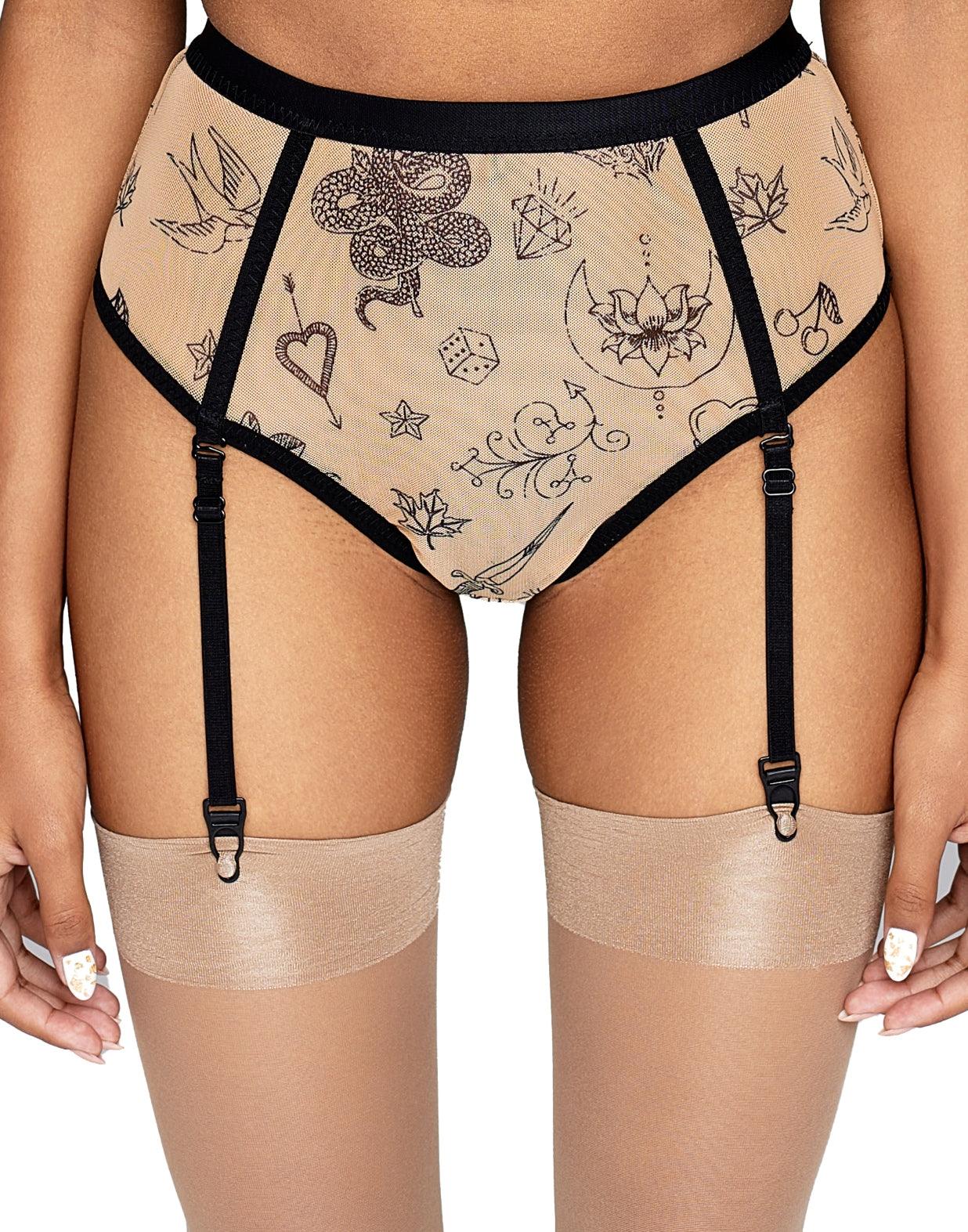 High Waisted Garter Thong, Citala