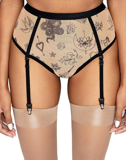 High Waisted Garter Thong, Citala