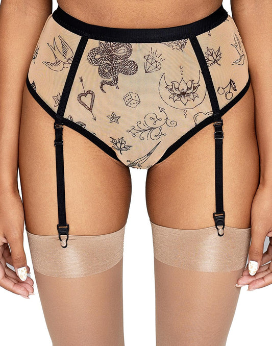 High Waisted Garter Thong, Citala