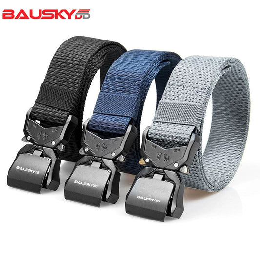 Quick-Release Tactical Belt - Casual, Youthful, Outdoor Sports Belt with Woven Nylon and a Buckle Closure-0