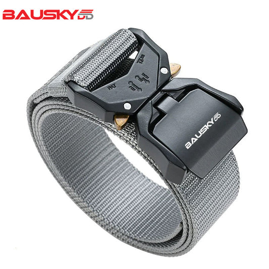 Quick-Release Tactical Belt - Casual, Youthful, Outdoor Sports Belt with Woven Nylon and a Buckle Closure-1