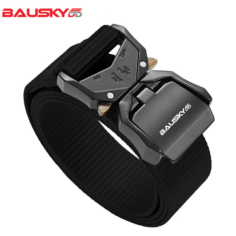 Quick-Release Tactical Belt - Casual, Youthful, Outdoor Sports Belt with Woven Nylon and a Buckle Closure-2