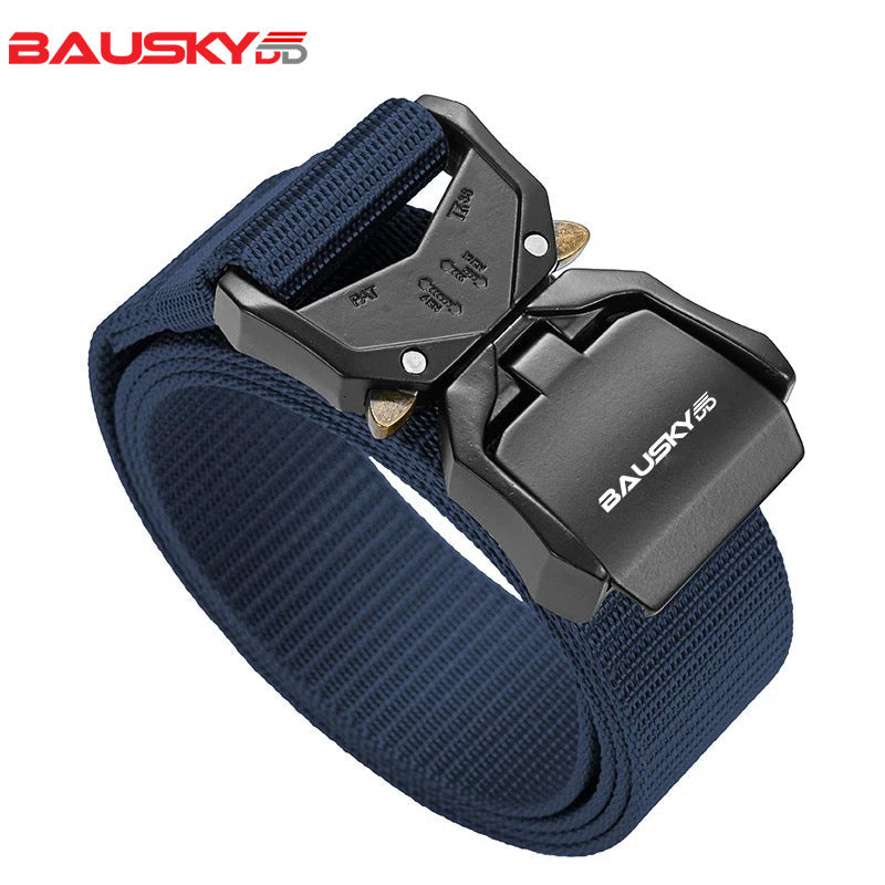 Quick-Release Tactical Belt - Casual, Youthful, Outdoor Sports Belt with Woven Nylon and a Buckle Closure-3
