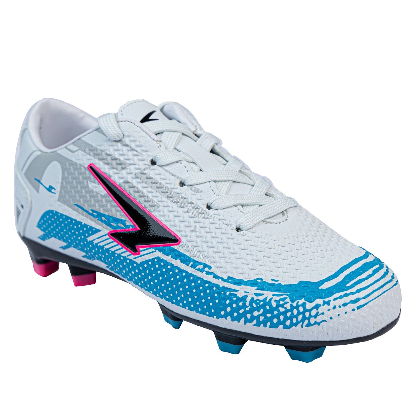 Knight XTR Junior Football Boots - White/Sky/Pink