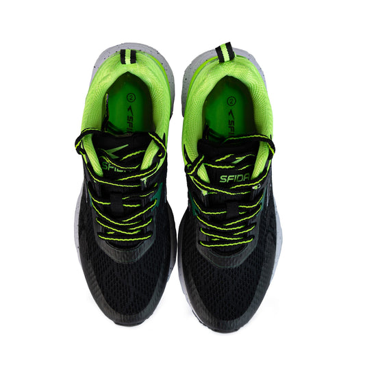 Prota Boys Lace Up Runner - Black/Lime