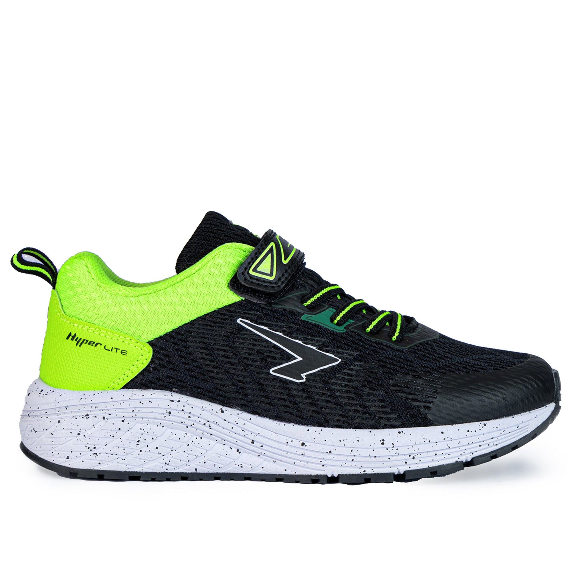 Prota Boys V Strap Runner - Black/Lime-0