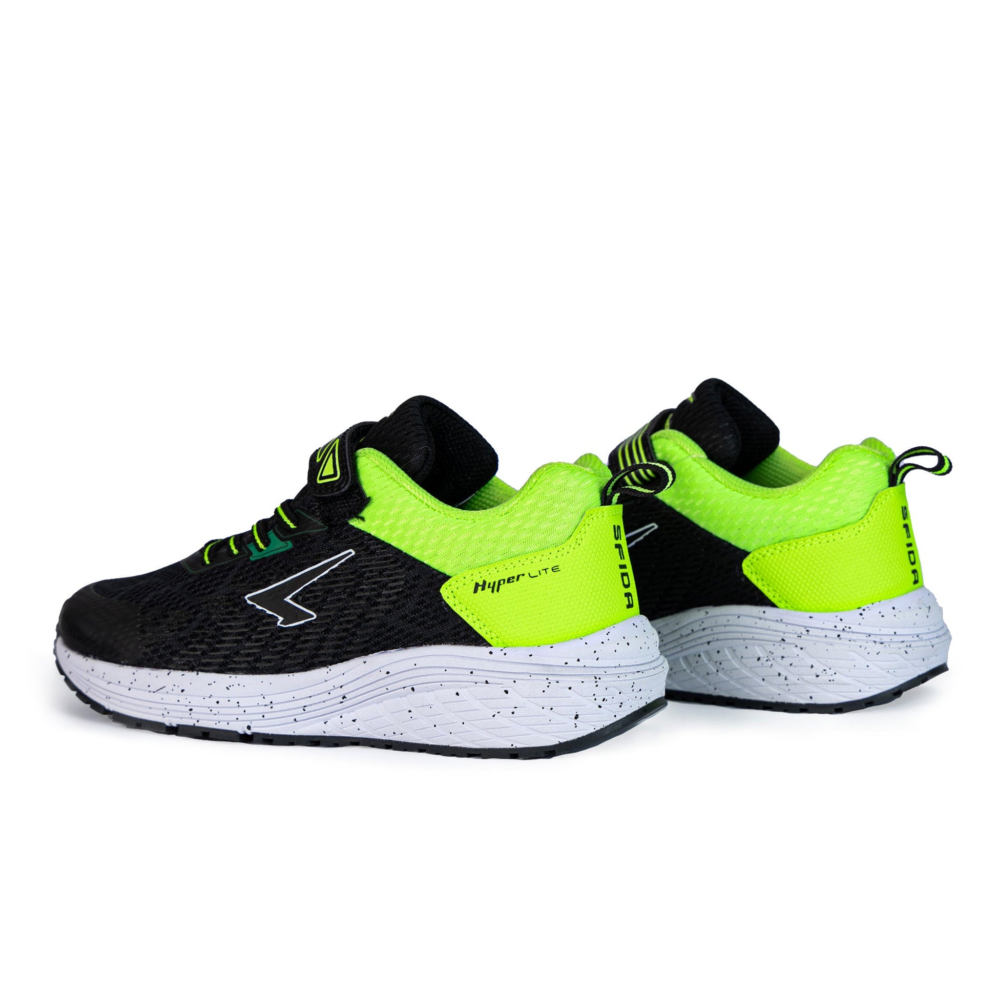 Prota Boys V Strap Runner - Black/Lime-2