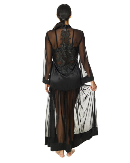 Silk Lace Applique Sheer Robe, Sirius.