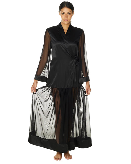 Silk Lace Applique Sheer Robe, Sirius.