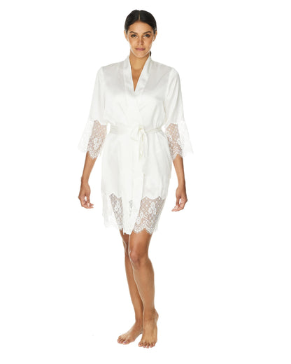 Silk Scalloped Lace Trim Robe, Eridani
