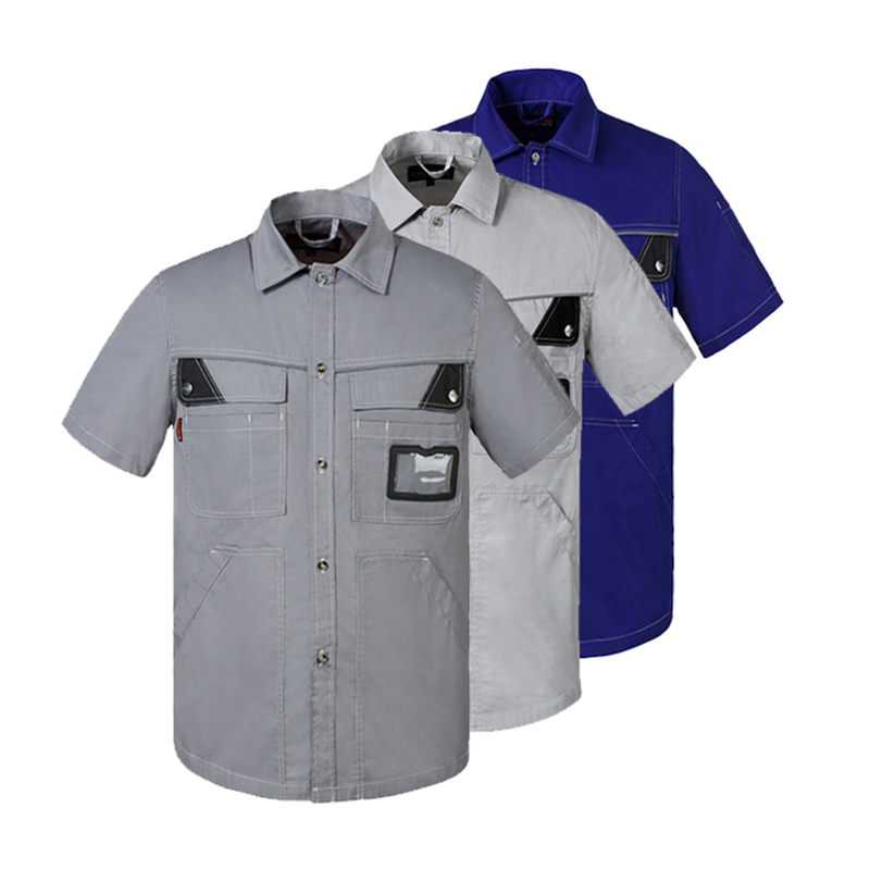 Short-Sleeve Summer Work Shirt – Lightweight Cotton Blend with Reflective Trim [B230]