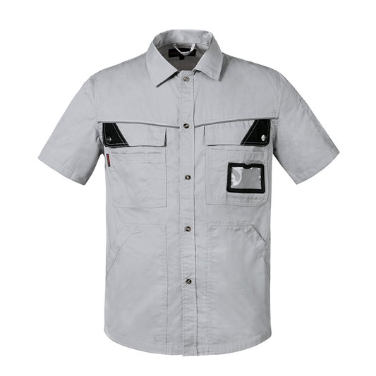 Short-Sleeve Summer Work Shirt – Lightweight Cotton Blend with Reflective Trim [B230]