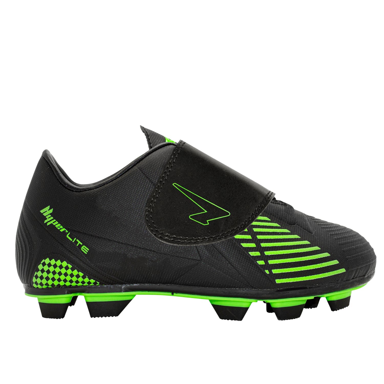 Vector Junior Football Boots - Black/Green V Strap-0
