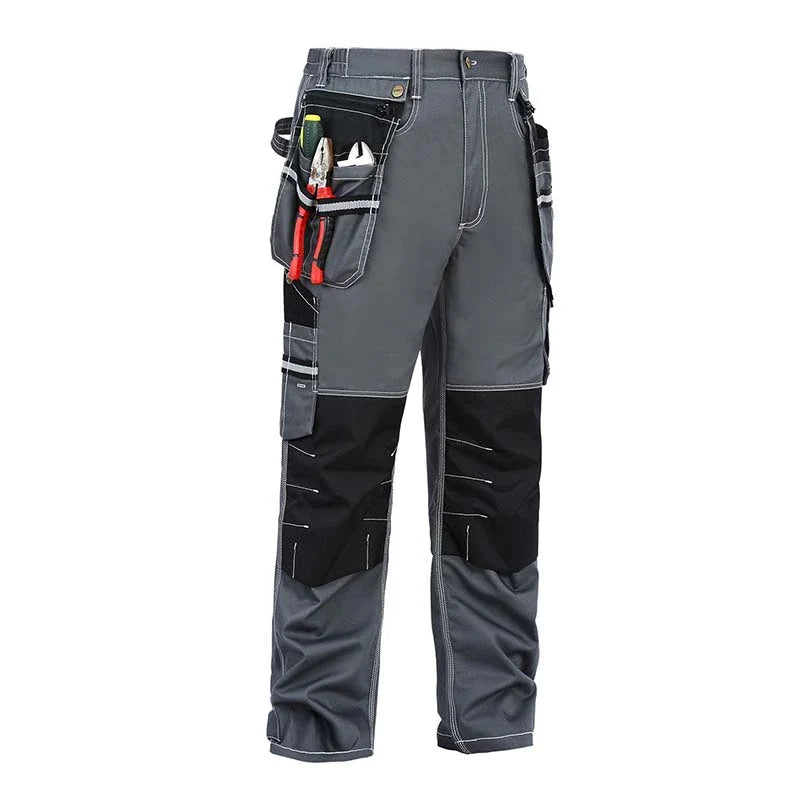 100% Cotton Cargo Pants with Detachable and Movable Hanging Pockets, Knee Pad Installable, Durable for Outdoor Working [B111]-3