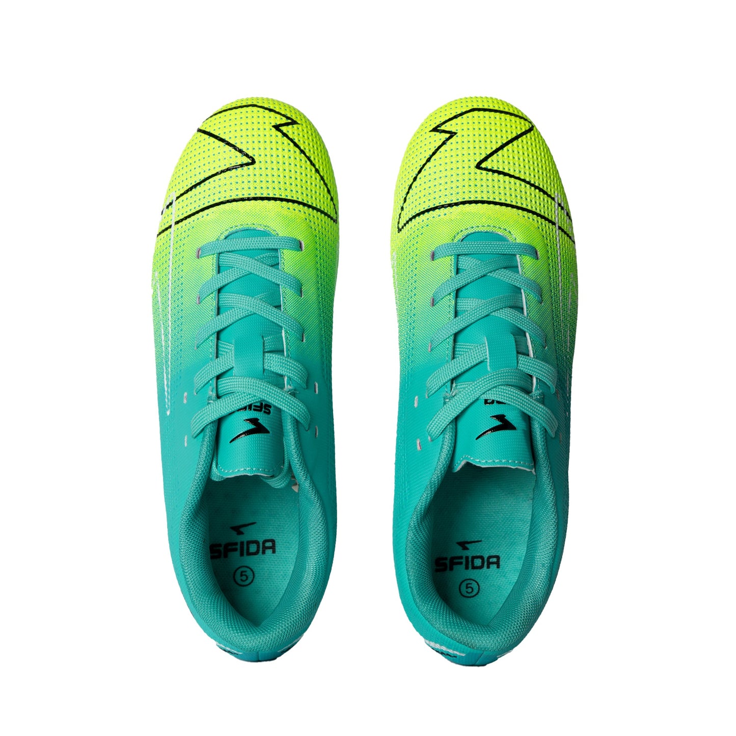 Conquer Kid's Football Boots - Aqua/Lime