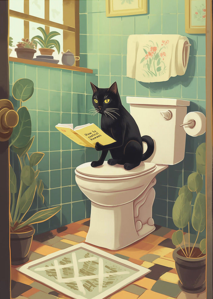 Wall art Toilet Cat
