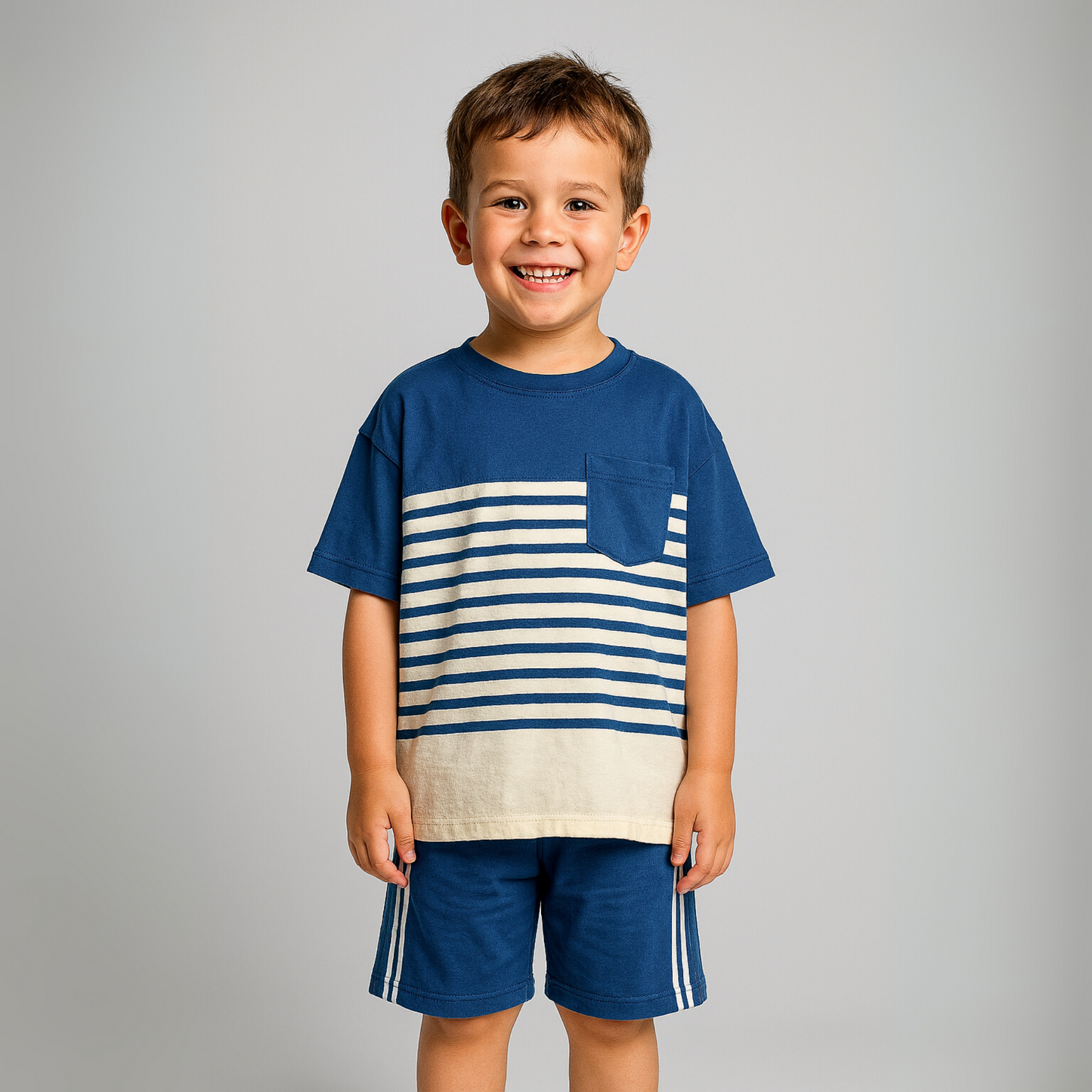 Classic Stripes Oversize Short Set
