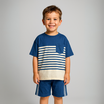 Classic Stripes Oversize Short Set